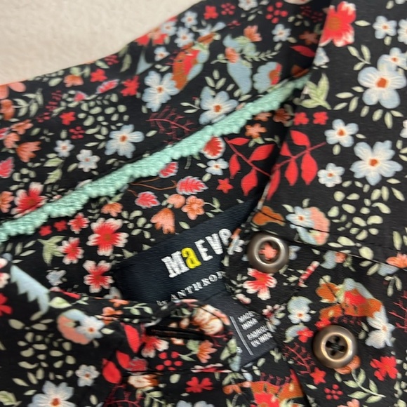 Anthropologie Maeve Sz 6 Floral Multicolor Button Down Long Sleeve CottonTop EUC - Picture 12 of 12